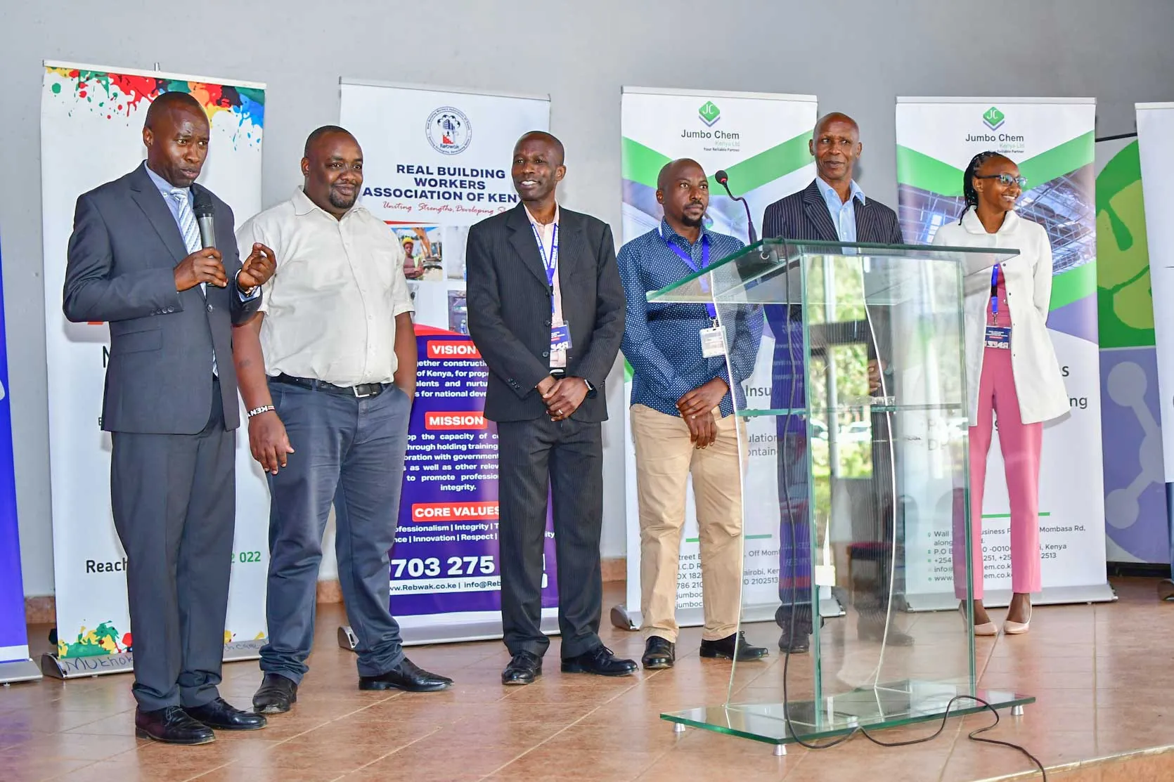 REBWAK National Executive Council members at a forum podium